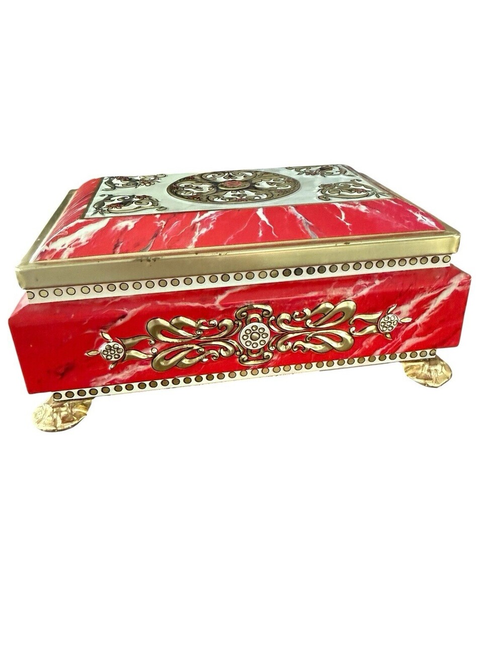 Frick & Nacke Rectangular Footed Tin With Lid Germany - Picture 4 of 7